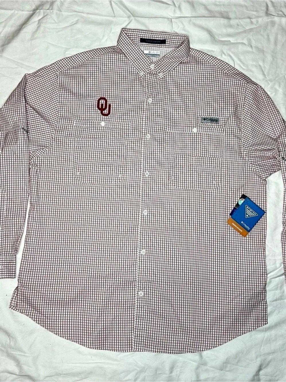NWT Columbia PFG Super Tamiami Oklahoma Sooners Long Sleeve Shirt Men's XL OU